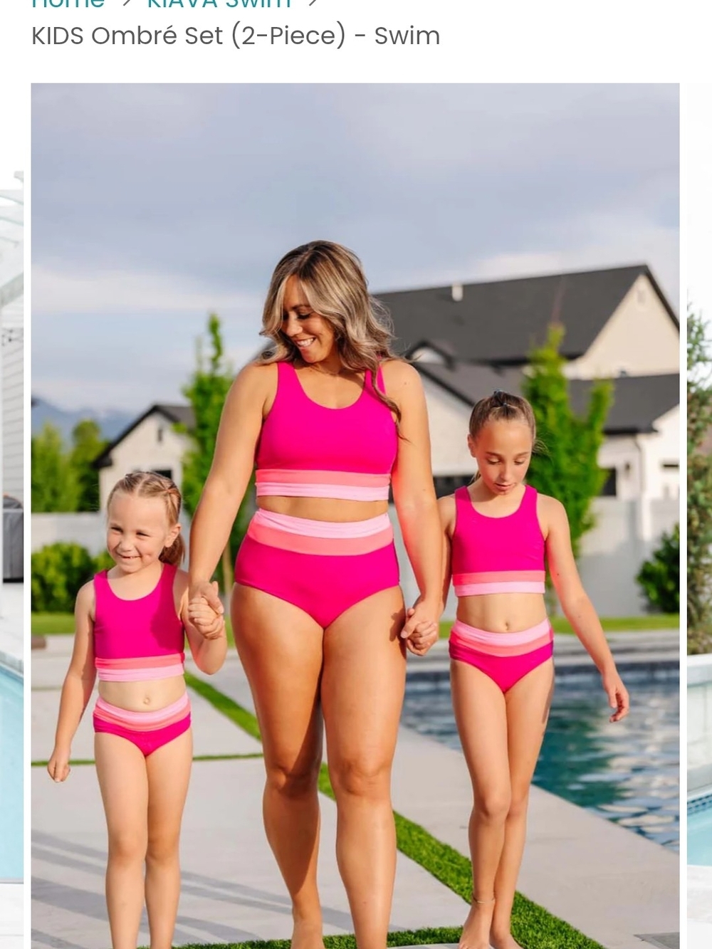 KIAVA Magenta Ombre Swim Set - Mommy And Me Matching